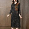 TK-8061 连衣裙长袖旗袍秋装洋气复古刺绣长裙 商品缩略图2