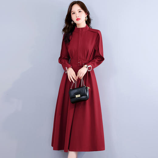 2022新款法式长袖气质轻熟风冷淡风女装感衬衫连衣裙HR-WH22219 商品图1