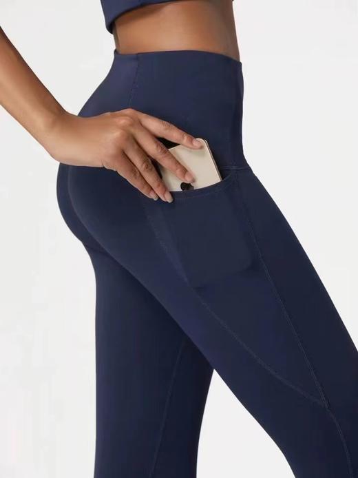 带口袋瑜伽裤女高腰收腹外穿无缝裸感提臀打底裤 商品图4