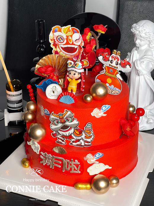 【1081】醒狮 周岁百天生日蛋糕 商品图4