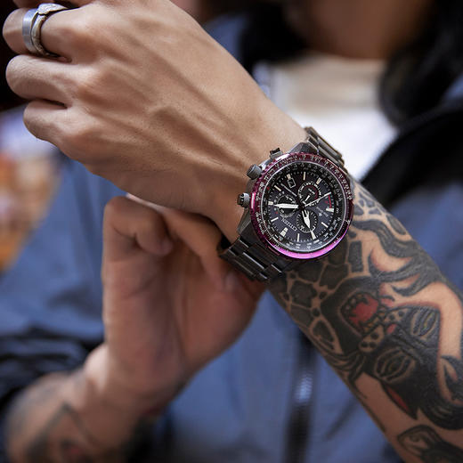 西铁城日本官方正品潮流休闲光动能电波男士手表CB5009-55E 商品图6