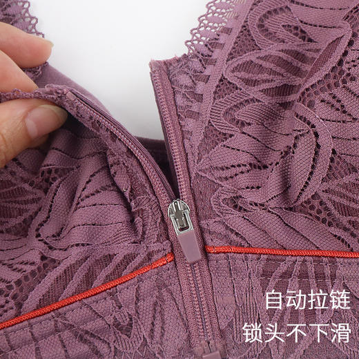 288前拉链-软棉杯前拉链中老年内衣 女士无钢圈背心式蕾丝新款大码文胸 商品图3