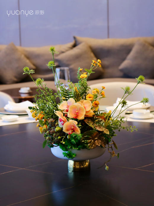 轻奢高端餐桌花摆花酒店餐厅茶室客厅玄关摆设件茶几装饰仿真假花 商品图5