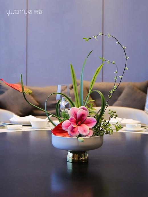 轻奢高端餐桌花摆花酒店餐厅茶室客厅玄关摆设件茶几装饰仿真假花 商品图1