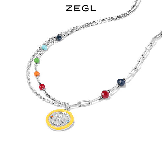 ZEGL设计师气球狗彩虹串珠项链女高级设计感小众2023彩色多巴胺锁骨链 商品图3