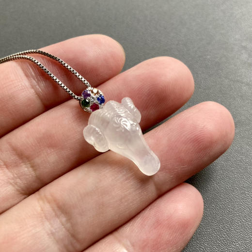 冰种翡翠羊羊得意18k白金钻石彩宝镶嵌 商品图7