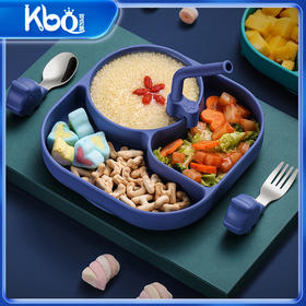 跨境专供婴儿硅胶餐盘一体式分格盘儿童喂养餐具食品级吸盘碗