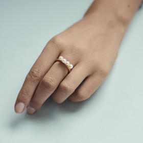 订购10周到｜CHARLOTTE LEBECK-Jamie-珍珠 戒指（金色）［丹麦设计师］