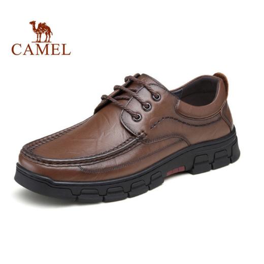 骆驼男鞋秋新款防滑耐磨简约经典系带鞋舒适办公商务男士皮鞋 GE12235363 商品图0