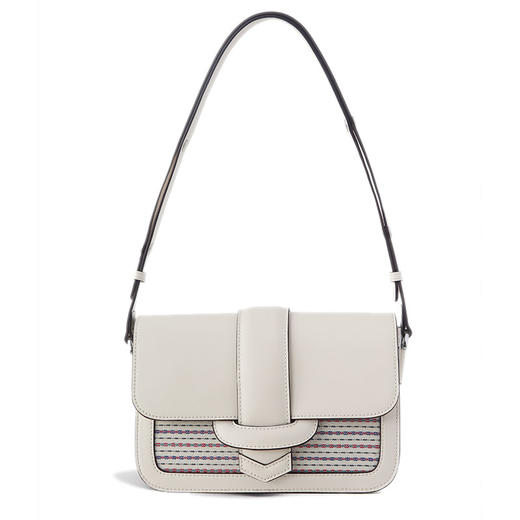 饮水鸟非遗江南手织布真皮百搭包 豆腐包 水波纹 商品图1