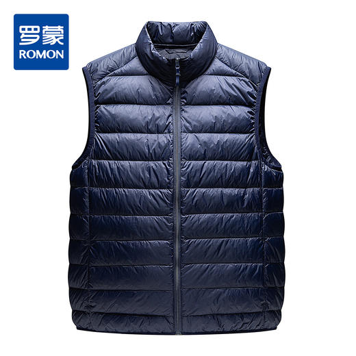 【白鸭绒 轻薄多色】罗蒙男士羽绒背心秋冬保暖立领无袖羽绒服 商品图3