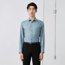 南4雅戈尔豆绿可机洗羊毛衬衫