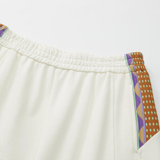 谜底2022秋新款时尚百搭休闲宽松九分裤毛织拼接束脚女223MK1041 商品图3