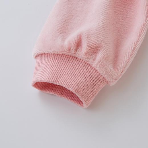 英氏-童衣类（秋）F2英针圆领长套衣丝绒粉,80CM 商品图6