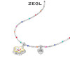 ZEGL小彩串笑脸串珠项链女生款轻奢小众多巴胺彩色锁骨链生日礼物 商品缩略图0