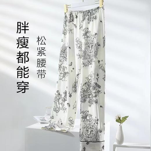 5F EmbryForm安莉芳国潮印花纯棉可外穿阔腿家居长裤 商品图3