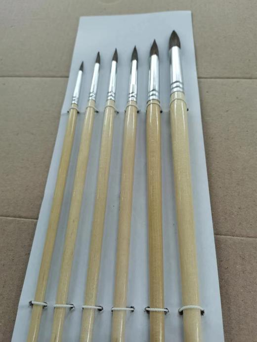 梵宝圆头狼毫水彩画笔/水粉画笔/油画笔6支套装 尖头水彩笔 商品图1