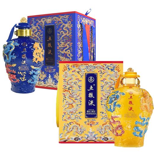 52度五粮液 九龙坛黄坛1.5L+蓝坛1.5L 2坛组合套装 商品图0
