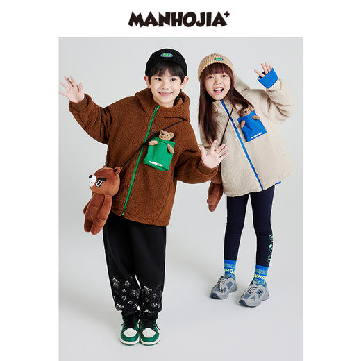 漫画家潮趣童装儿童冬装棉服羊羔绒外套连帽保暖男女童棉服 商品图2