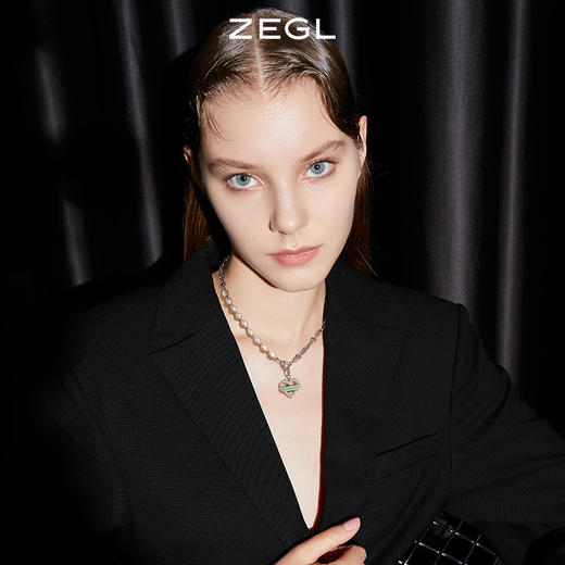 ZEGL自定饰休闲系列DIY爱心拼接项链女高级设计感小众锁骨毛衣链 商品图2