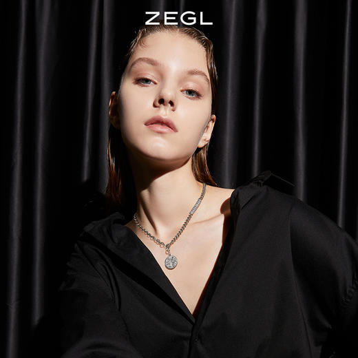 ZEGL自定饰休闲系列DIY爱心拼接项链女高级设计感小众锁骨毛衣链 商品图3