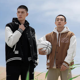 0.1% UZIS运动外套男秋冬针织美式休闲潮上衣保暖拼接夹克[烙印]