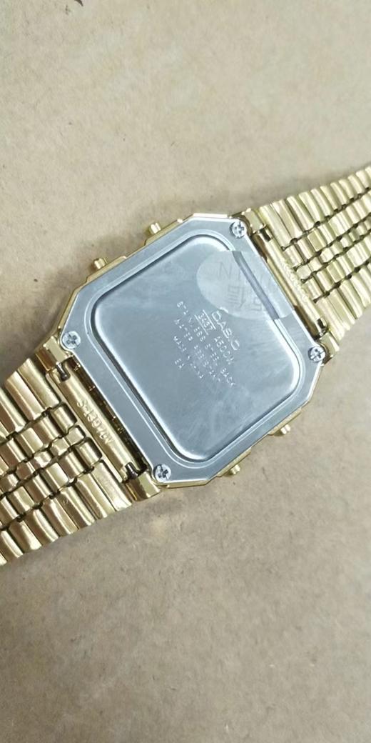 4971850050070 卡西欧CASIO 腕表指针系列复古方形时尚小金表石英手表 A500WGA-9DF-JX【可能无电】 商品图5