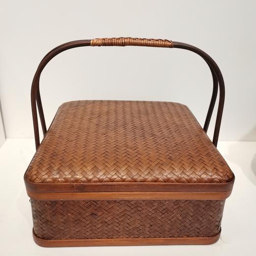 古风竹编提篮-方形单层 商品图0