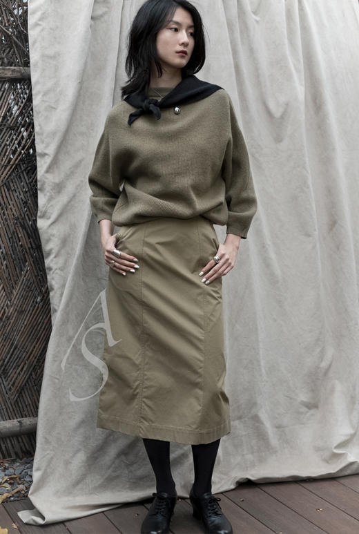 Mark Kenly Domino Tan 卡其色/白色NOREA A字型半裙 商品图3