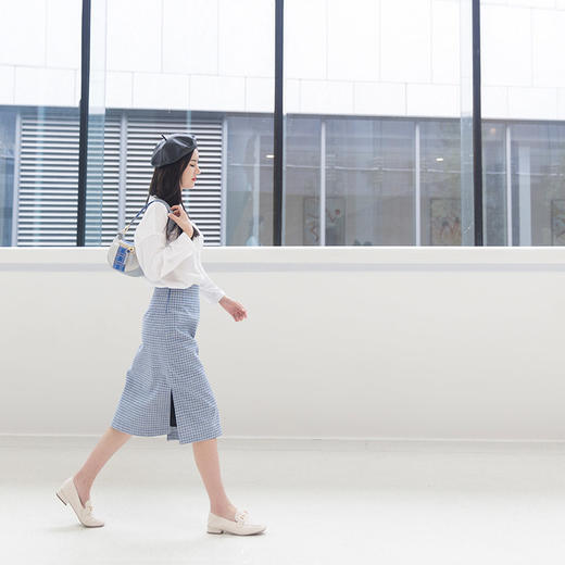 饮水鸟非遗江南手织布真皮百搭包 饺子包 芦扉花/水波纹 商品图6