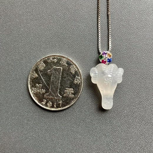 冰种翡翠羊羊得意18k白金钻石彩宝镶嵌 商品图5