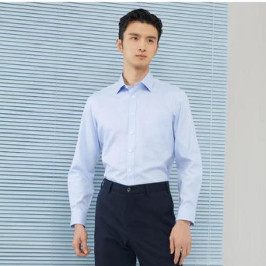 南4雅戈尔深海蓝高支纱长袖衬衫 商品图0