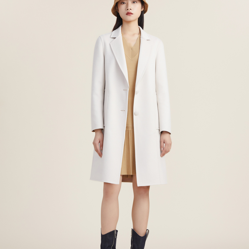 【高端系列】谜底2022秋新款西装领纯色宽松毛呢大衣女223GD1134
