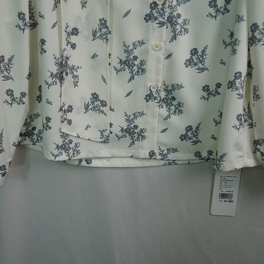 VIVIAN LIU D2253001 初秋女装新款印花飘带宽松舒适长袖衬衫 商品图4