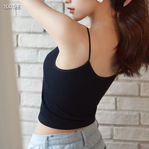 吊带美背背心女士内衣带胸垫抹胸黑/白2个色 商品图3