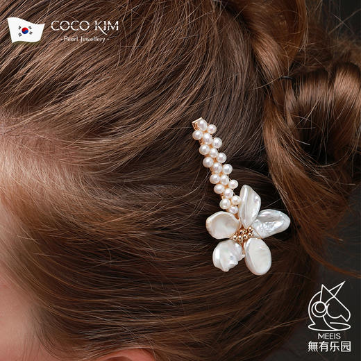 清新淡雅 COCOKIM 落英系列 珍珠花瓣发夹胸花 商品图5