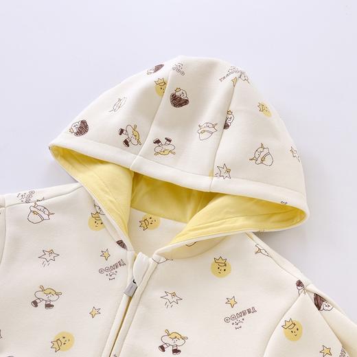 英氏-童衣类（秋）F2英针长帽外套奶油白色80CM 商品图1