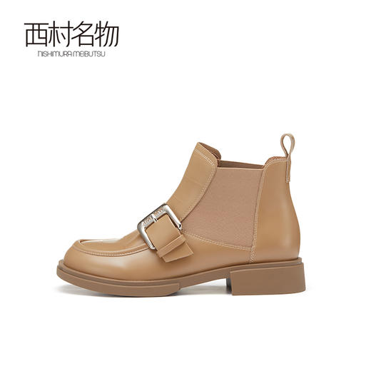 西村名物秋冬新款女短靴套脚圆头厚底百搭时尚休闲女袜靴44111 商品图1