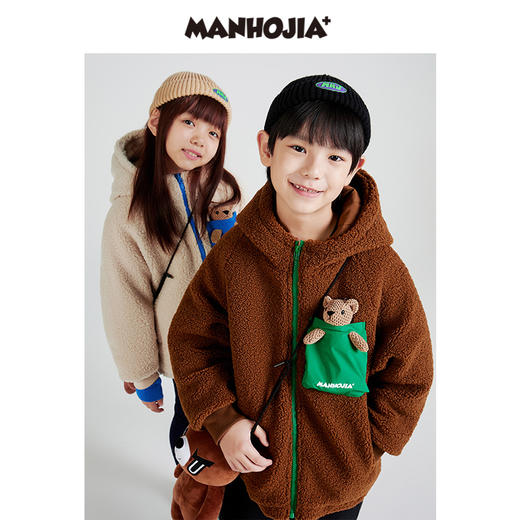 漫画家潮趣童装儿童冬装棉服羊羔绒外套连帽保暖男女童棉服 商品图0