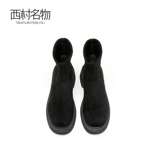 西村名物厚底短靴烟囱靴女英伦风瘦瘦靴时装靴2022冬季新款44211 商品图2
