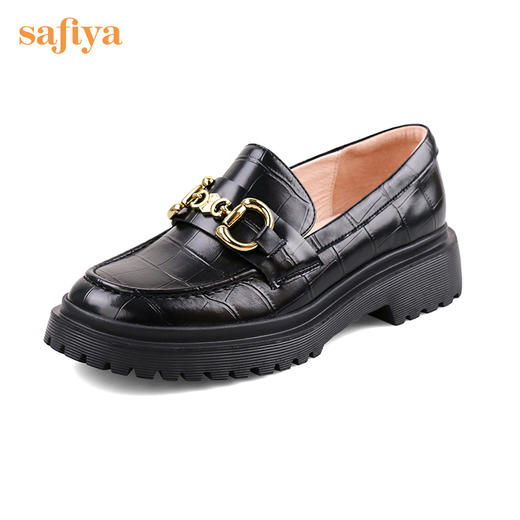 Safiya/索菲娅 四季单鞋2022年秋季新款英伦风马衔扣一脚蹬乐福鞋 SF23112587 商品图10