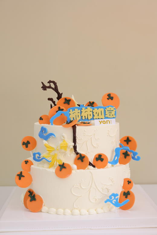 双层翻糖柿柿如意（可做单层） 商品图0