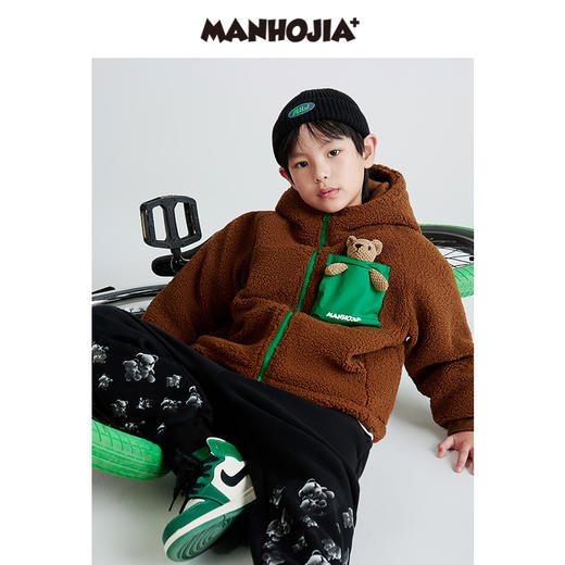 漫画家潮趣童装儿童冬装棉服羊羔绒外套连帽保暖男女童棉服 商品图1