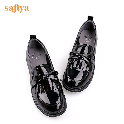 Safiya/索菲娅 2022早秋学院风一脚蹬乐福鞋少女流苏蝴蝶结小皮鞋 SF23112009 商品图3