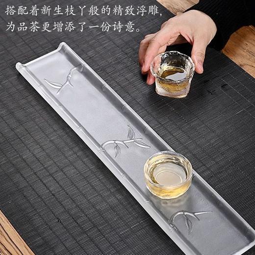 禅意江山水晶琉璃干泡台 出水茶盘透亮冰冻烧禅意大气家用送礼砚台功夫茶具 商品图3