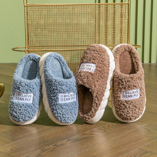 【居家美学 秋冬季加绒毛毛厚底托鞋】2022年新款棉拖 商品图2