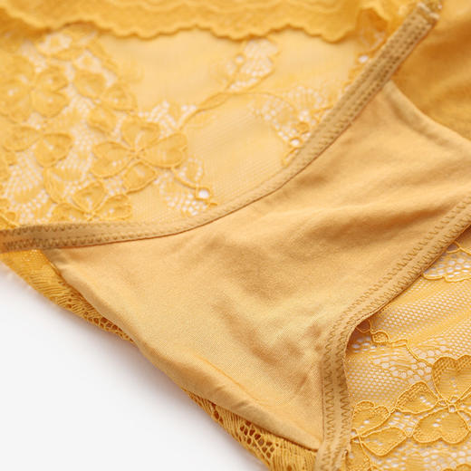 【2条装】金三塔真丝中腰平角裤女蕾丝性感桑蚕丝内裤女（私密物品不支持退换） NZF9C205 商品图3
