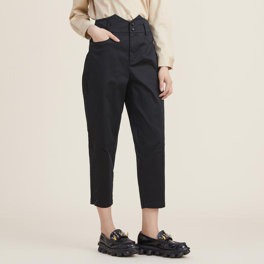 谜底2022秋新款百搭休闲萝卜裤宽松高腰九分裤小脚裤女223MK1101 商品图1