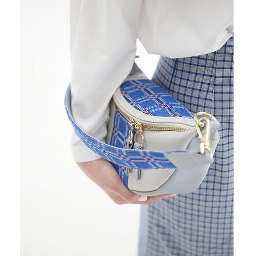 饮水鸟非遗江南手织布真皮百搭包 饺子包 芦扉花/水波纹 商品图8