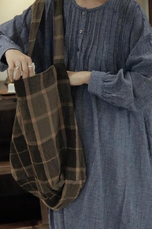 Antiquites ichi卡其格纹红绿格包包 商品图1